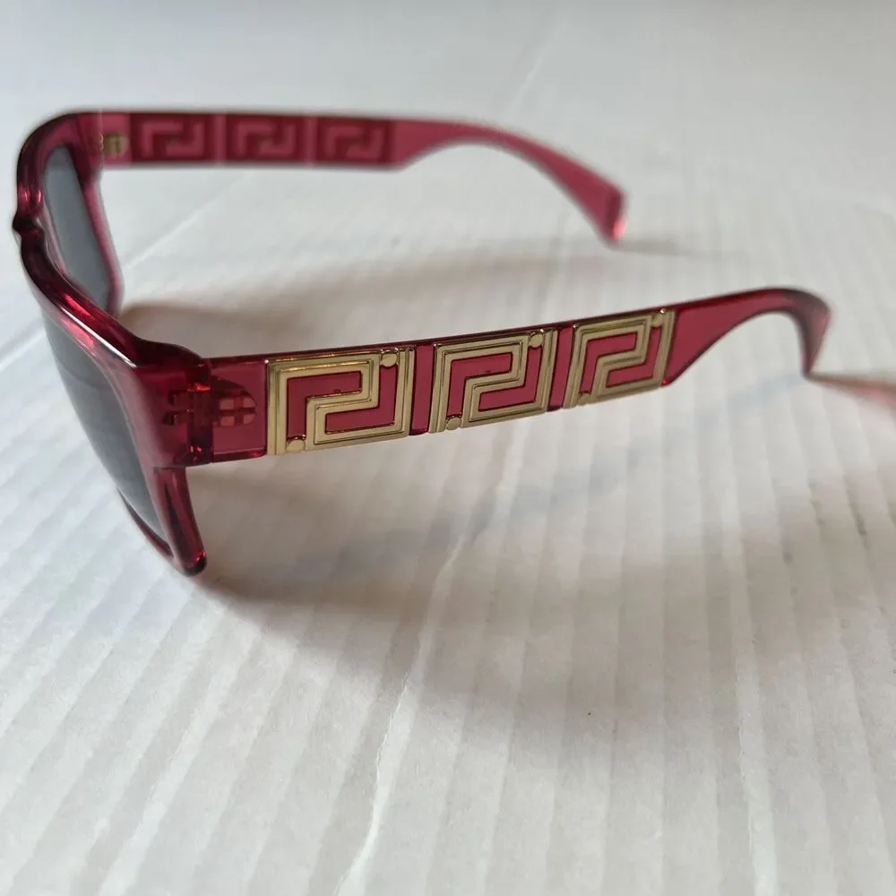 Versace VE4445 5409/1 Transparent Red Gray Sunglasses  NWT